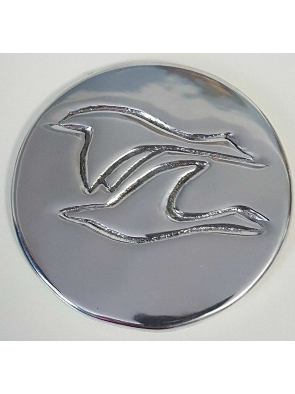 Hoselton Canada Geese Aluminum Drink Coaster 3.5" Canadian Modernist Round Metal